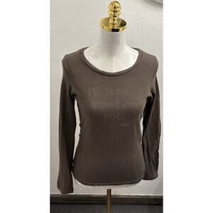 Abercrombie & Fitch Brown Long Sleeve T-shirt "I'd look great on you” Large